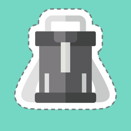 Sticker line cut Backpack. related to Hipster symbol. simple design editable. simple illustrationのイラスト素材