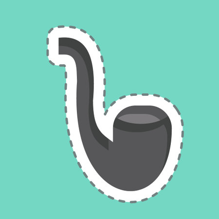 Sticker line cut Pipe. related to Hipster symbol. simple design editable. simple illustrationのイラスト素材