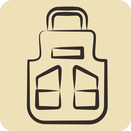 Icon Apron. related to Shoemaker symbol. hand drawn style. simple design editable. simple illustrationのイラスト素材