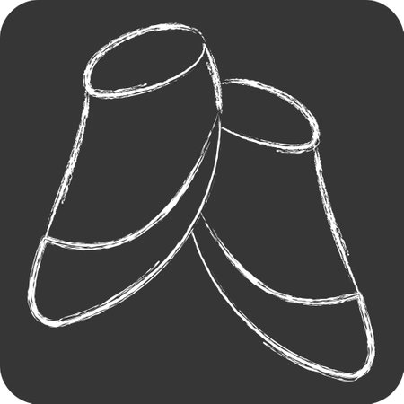 Icon Last Shoes. related to Shoemaker symbol. chalk Style. simple design editable. simple illustrationのイラスト素材