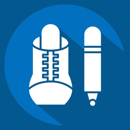 Icon Marker. related to Shoemaker symbol. long shadow style. simple design editable. simple illustrationのイラスト素材