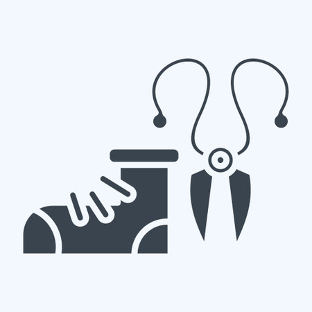 Icon Scissors. related to Shoemaker symbol. glyph style. simple design editable. simple illustrationのイラスト素材