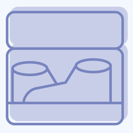 Icon Shoebox. related to Shoemaker symbol. two tone style. simple design editable. simple illustrationのイラスト素材
