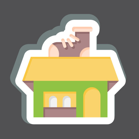 Sticker Shoe Shop. related to Shoemaker symbol. simple design editable. simple illustrationのイラスト素材