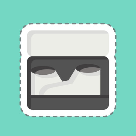 Sticker line cut Shoebox. related to Shoemaker symbol. simple design editable. simple illustrationのイラスト素材