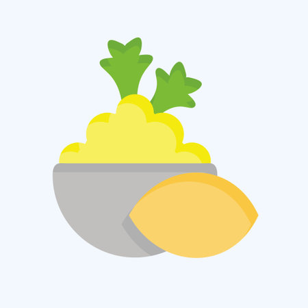 Icon Mashed Potato. related to Vegan symbol. flat style. simple design editable. simple illustrationのイラスト素材