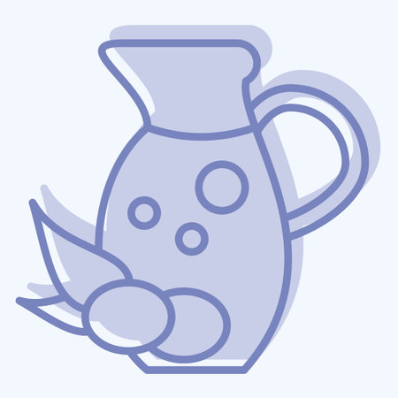 Icon Olive Oil. related to Vegan symbol. two tone style. simple design editable. simple illustrationのイラスト素材