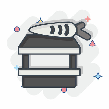 Icon Vegan Shop. related to Vegan symbol. comic style. simple design editable. simple illustrationのイラスト素材