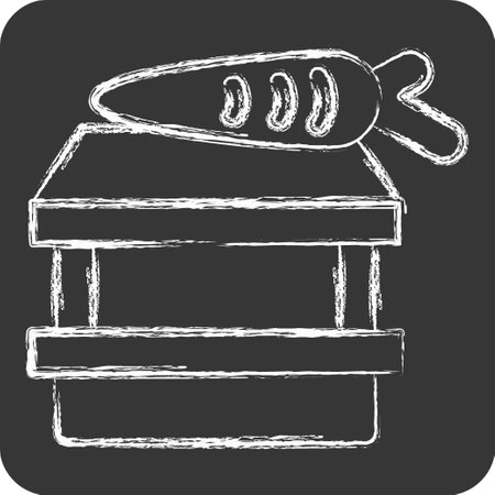 Icon Vegan Shop. related to Vegan symbol. chalk Style. simple design editable. simple illustrationのイラスト素材