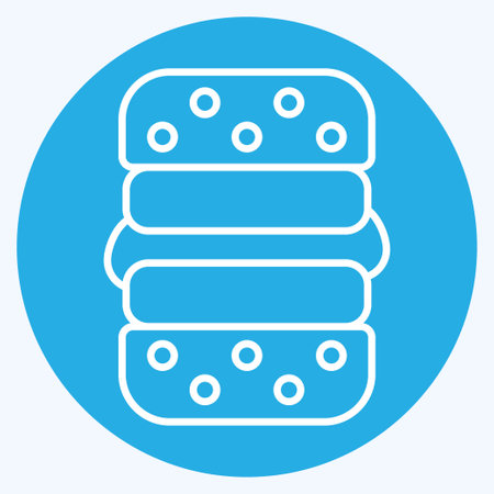 Icon Vegan Burger. related to Vegan symbol. blue eyes style. simple design editable. simple illustrationのイラスト素材