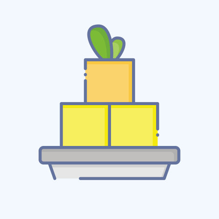 Icon Tofu. related to Vegan symbol. doodle style. simple design editable. simple illustrationのイラスト素材