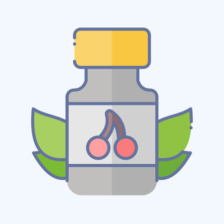 Icon Vitamins. related to Vegan symbol. doodle style. simple design editable. simple illustrationのイラスト素材