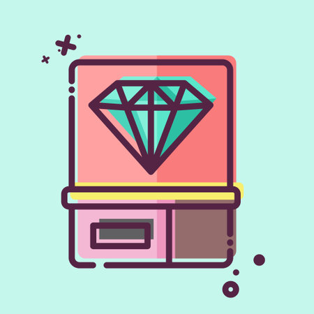 Icon Diamond 2. related to Ring symbol. MBE style. simple design editable. simple illustrationのイラスト素材