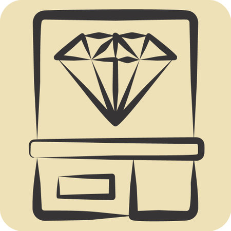 Icon Diamond 2. related to Ring symbol. hand drawn style. simple design editable. simple illustrationのイラスト素材