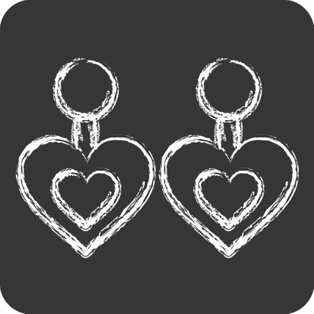 Icon Earrings. related to Ring symbol. chalk Style. simple design editable. simple illustrationのイラスト素材