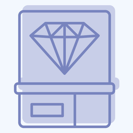 Icon Diamond 2. related to Ring symbol. two tone style. simple design editable. simple illustrationのイラスト素材