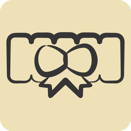 Icon Garter. related to Ring symbol. hand drawn style. simple design editable. simple illustrationのイラスト素材
