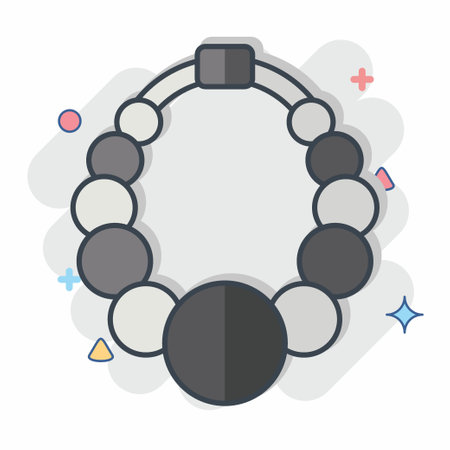 Icon Necklace 2. related to Ring symbol. comic style. simple design editable. simple illustrationのイラスト素材