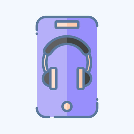 Icon App. related to Podcast symbol. doodle style. simple design editable. simple illustrationのイラスト素材