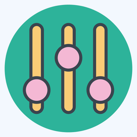 Icon Music Adjuster. related to Podcast symbol. color mate style. simple design editable. simple illustrationのイラスト素材