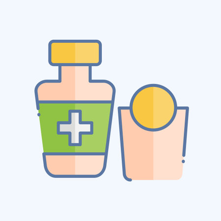 Icon Blood Tonic. related to Blood Donation symbol. doodle style. simple design editable. simple illustrationのイラスト素材