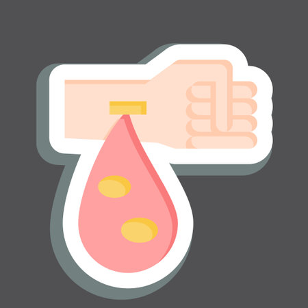 Sticker Platelets. related to Blood Donation symbol. simple design editable. simple illustrationのイラスト素材