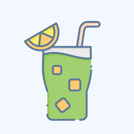 Icon Cocktail 3. related to Cocktails,Drink symbol. doodle style. simple design editable. simple illustrationのイラスト素材