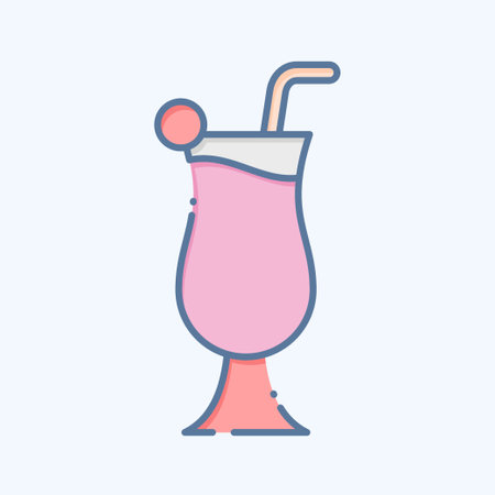 Icon Cocktail 4. related to Cocktails,Drink symbol. doodle style. simple design editable. simple illustrationのイラスト素材