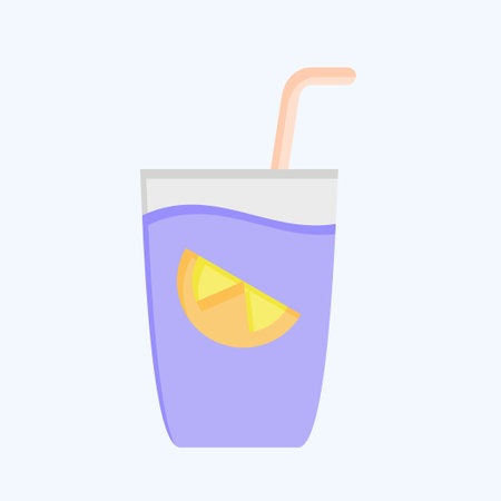 Icon Gin Tonic. related to Cocktails,Drink symbol. flat style. simple design editable. simple illustrationのイラスト素材