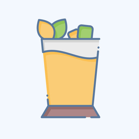 Icon Mint Julep. related to Cocktails,Drink symbol. doodle style. simple design editable. simple illustrationのイラスト素材