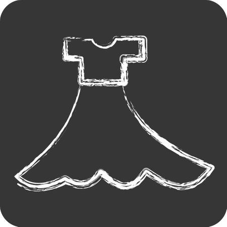 Icon Dress. related to Fashion symbol. chalk Style. simple design editable. simple illustrationのイラスト素材