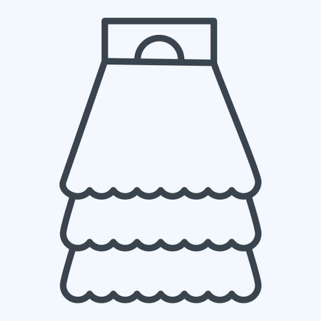 Icon Skirt. related to Fashion symbol. line style. simple design editable. simple illustrationのイラスト素材