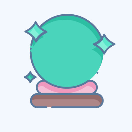 Icon Crystal Ball. related to Magic symbol. doodle style. simple design editable. simple illustrationのイラスト素材