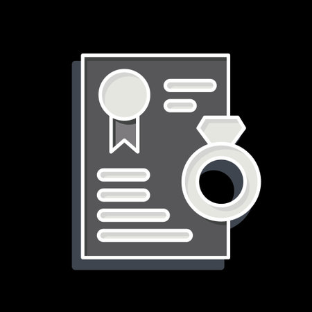 Icon Certificate. related to Jewelry symbol. glossy style. simple design editable. simple illustrationのイラスト素材
