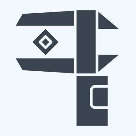 Icon Caliper. related to Jewelry symbol. glyph style. simple design editable. simple illustrationのイラスト素材