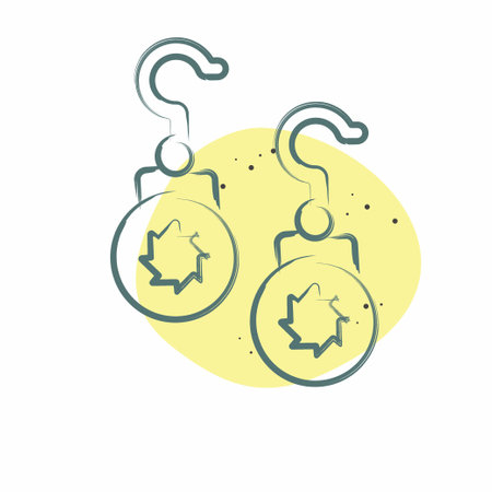 Icon Earrings. related to Jewelry symbol. Color Spot Style. simple design editable. simple illustrationのイラスト素材