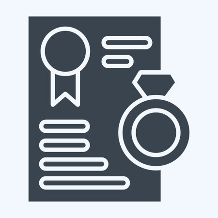 Icon Certificate. related to Jewelry symbol. glyph style. simple design editable. simple illustrationのイラスト素材