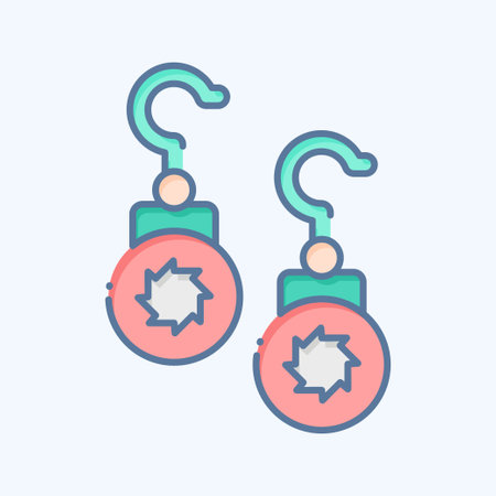 Icon Earrings. related to Jewelry symbol. doodle style. simple design editable. simple illustrationのイラスト素材