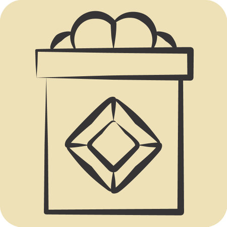 Icon Gift. related to Jewelry symbol. hand drawn style. simple design editable. simple illustrationのイラスト素材