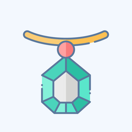 Icon Necklace. related to Jewelry symbol. doodle style. simple design editable. simple illustrationのイラスト素材