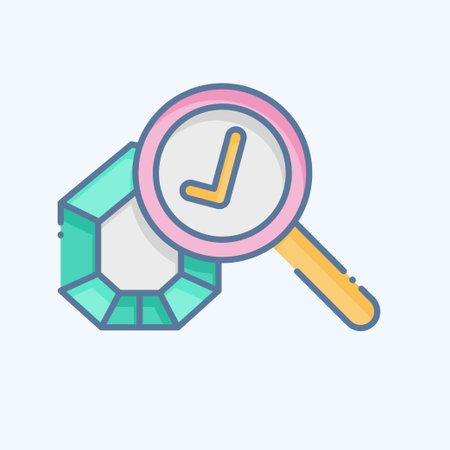 Icon Quality Control. related to Jewelry symbol. doodle style. simple design editable. simple illustrationのイラスト素材