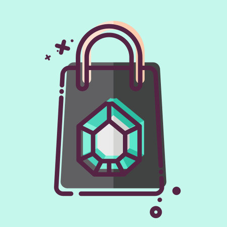 Icon Shopping Bag. related to Jewelry symbol. MBE style. simple design editable. simple illustrationのイラスト素材