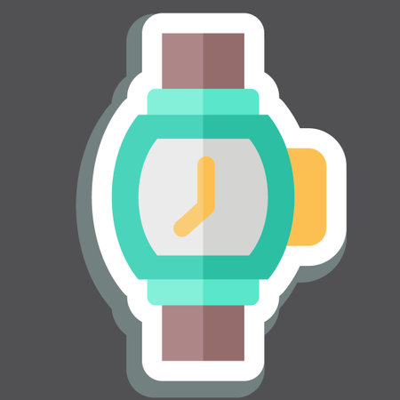 Sticker Wristwatch. related to Jewelry symbol. simple design editable. simple illustrationのイラスト素材