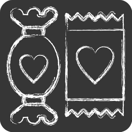 Icon Candy. related to Fast Food symbol. chalk Style. simple design editable. simple illustrationのイラスト素材