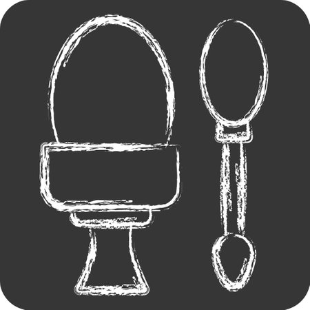 Icon Boiled egg. related to Fast Food symbol. chalk Style. simple design editable. simple illustrationのイラスト素材