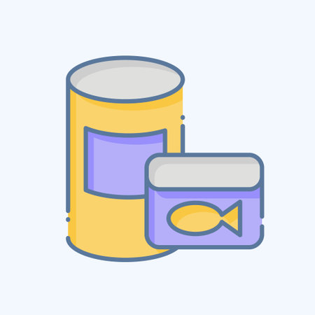 Icon Caned Food. related to Fast Food symbol. doodle style. simple design editable. simple illustrationのイラスト素材