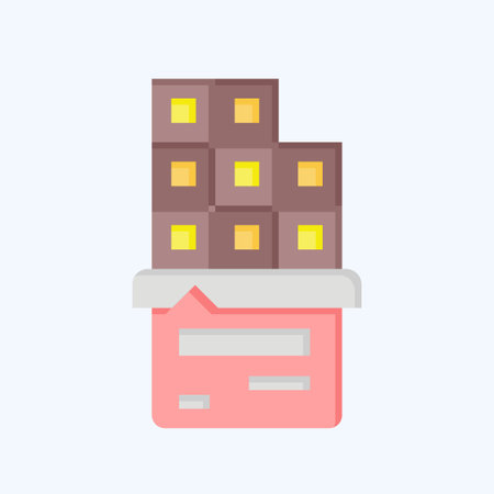 Icon Chocolate Bar. related to Fast Food symbol. flat style. simple design editable. simple illustrationのイラスト素材