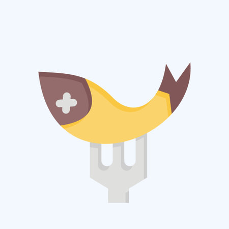 Icon Fish. related to Fast Food symbol. flat style. simple design editable. simple illustrationのイラスト素材