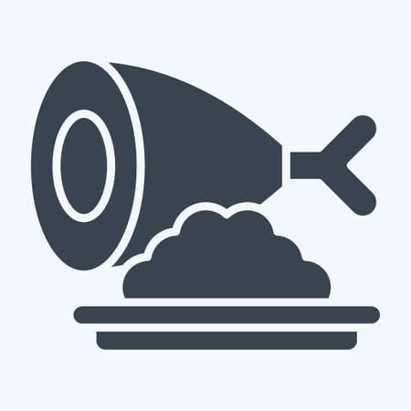 Icon Ham. related to Fast Food symbol. glyph style. simple design editable. simple illustrationのイラスト素材