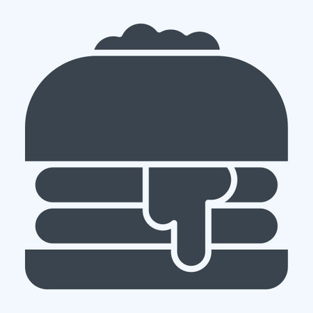 Icon Hamberger. related to Fast Food symbol. glyph style. simple design editable. simple illustrationのイラスト素材